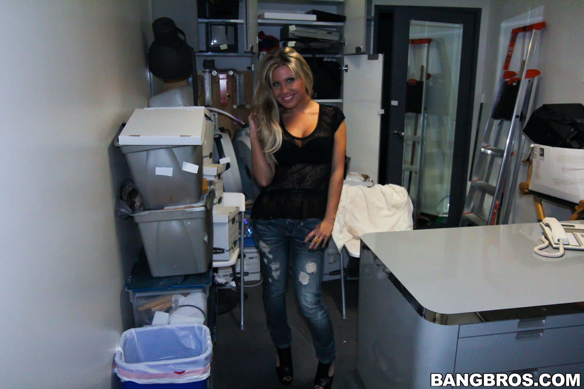 Amateur Blonde Fucked Hardcore In The Back-room!