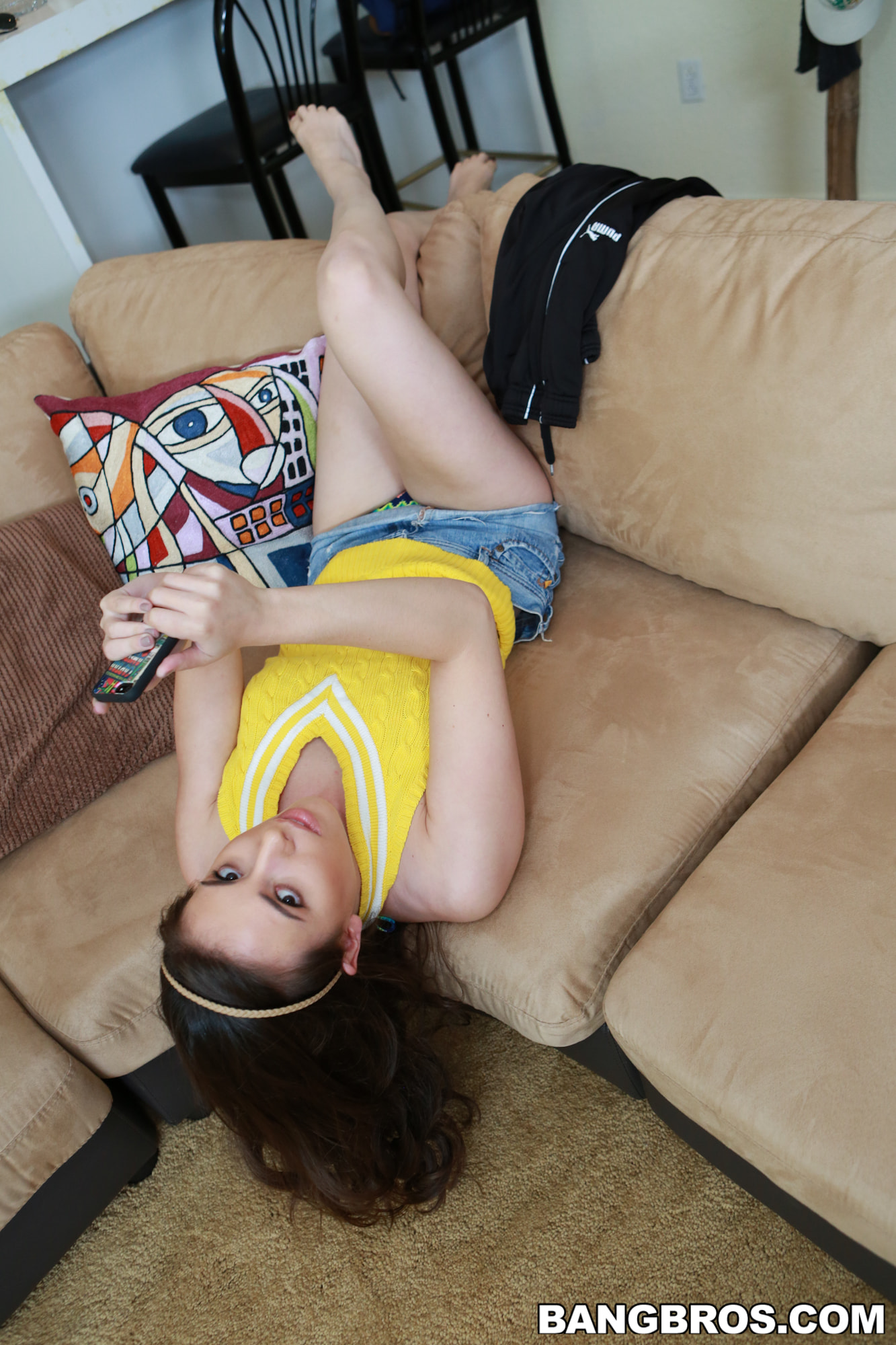 Petite Brunette Takes The Big Black Cock Challenge
