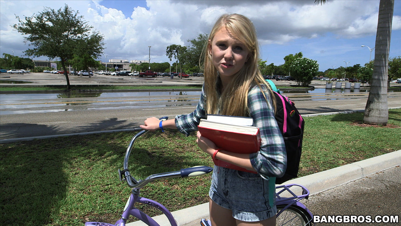 Tight Lil' Blondie Gets WRECKED On The Bus!
